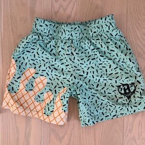 Kids Patterned Shorts in Mint and Orange